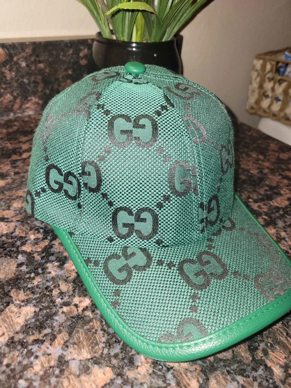Gucci Green GG Jumbo Monogram Hat - Picture 3 of 10